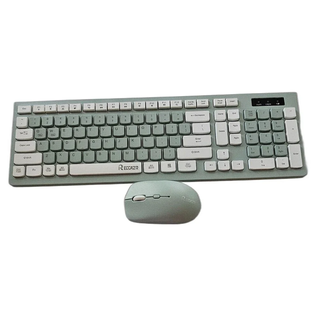 Reccazr Wireless Keyboard Mouse Combo Full Size 2.4G Quiet Keys USB NEW In Box